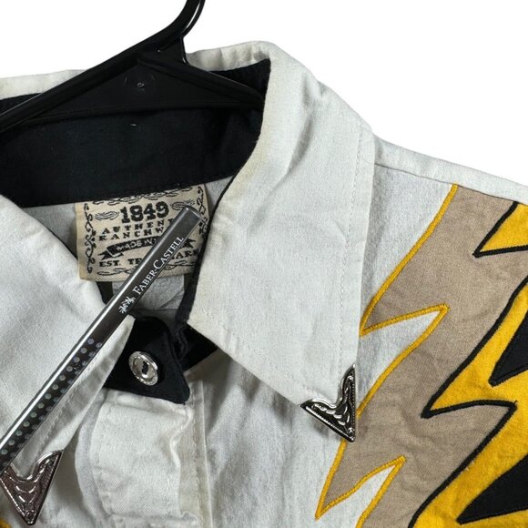 Vintage 1849 Authentic Ranchwear Size Medium Button Up Shirt Western Silver-Tip - Picture 10 of 11